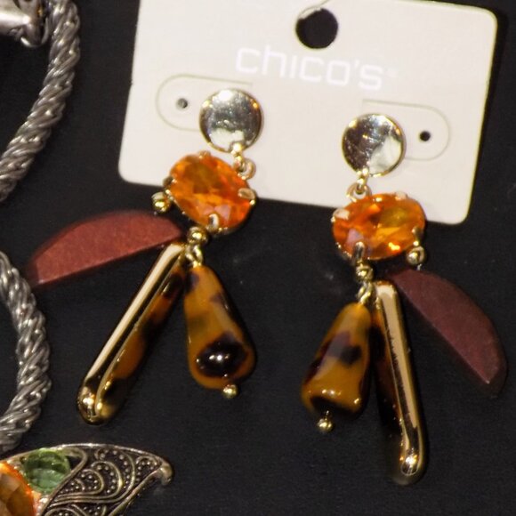 New Lot 4 Chico's Necklace & Earrings Bundle.  Boho Statement Earth-Tones - Picture 8 of 13